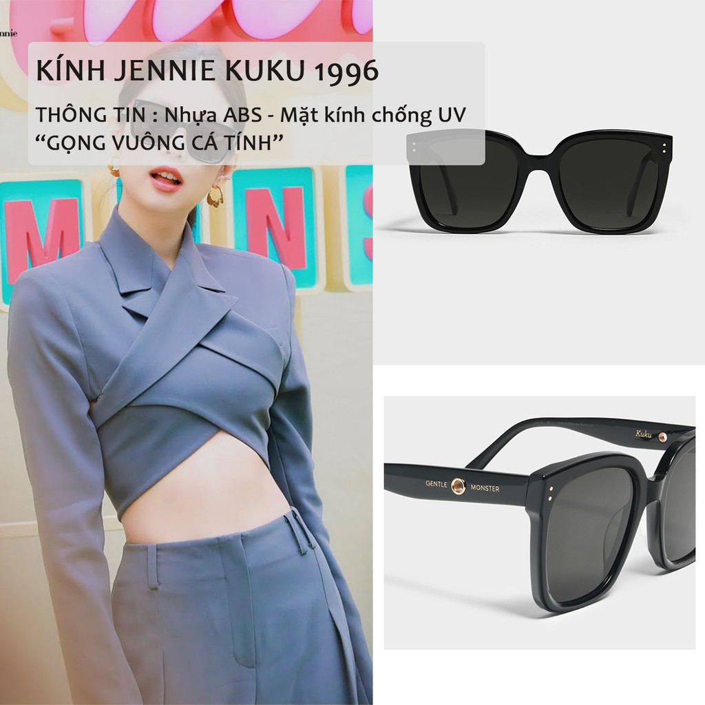 Kính mát nữ Jennie kuku 1996, kính mát nữ Hàn Quốc chống tia UV 400