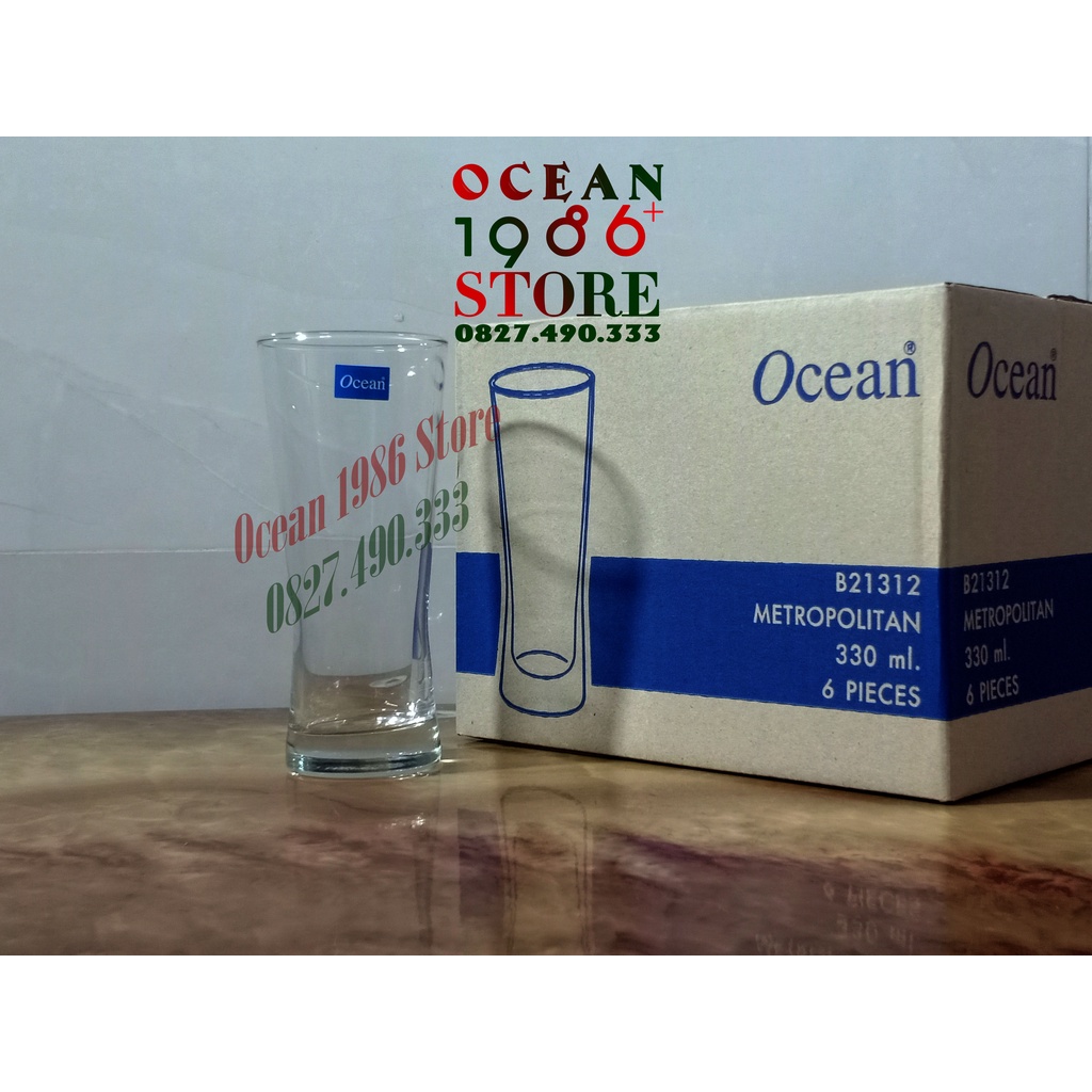 Giá Sỉ Ocean Thái Lan - Bộ 6 Cốc Bia Thủy Tinh Metropolitan Cỡ Trung – B21312 – 330ml
