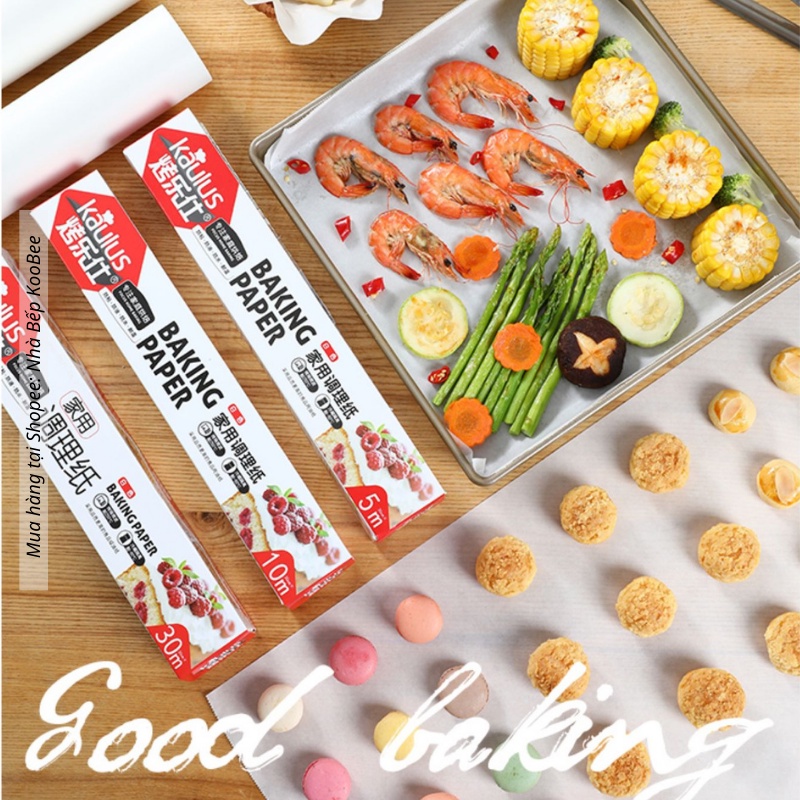 Giấy nến cuộn 10-20 mét cho nồi chiên không dầu, lót nướng thực phẩm, lẩu nướng hấp bánh - Giấy nướng bánh chống dính