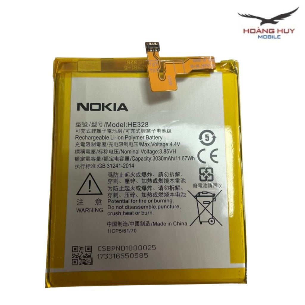 Pin Nokia 8,HE328 Dung Lượng 3030mAh Hàng Zin Nhập Khẩu Bảo Hành 6 Tháng 1 Đổi 1