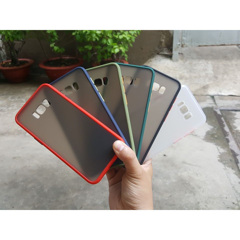 Ốp lưng nhám viền màu Samsung Note 10 Plus/Note 8/Note 9/S10 Plus/S20 Ultra/ S8 Plus/ S9 Plus chống sốc, bảo vệ camera