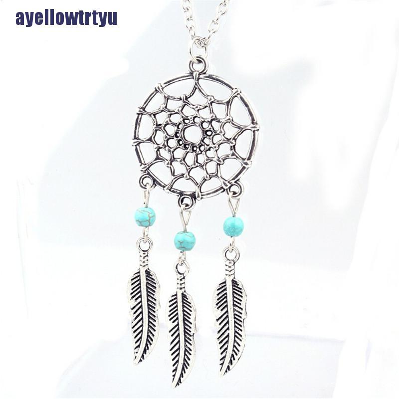 vòng cổ Mặt Dreamcatcher Đính Đá Ngọc Lam