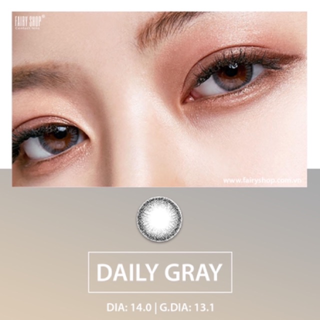 Áp Tròng Daily Gray D2 14.0mm - Kính Áp Tròng FAIRY SHOP CONTACT LENS. độ 0 đến 8