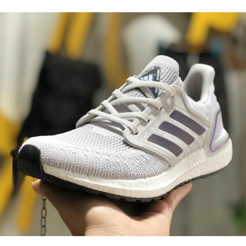 ( HỘP + GIẤY GÓI) Giày thể thao ULTRA BOOST 2021 grey Xám gót tím đế đen Ultra boost UB 6.0 | BigBuy360 - bigbuy360.vn