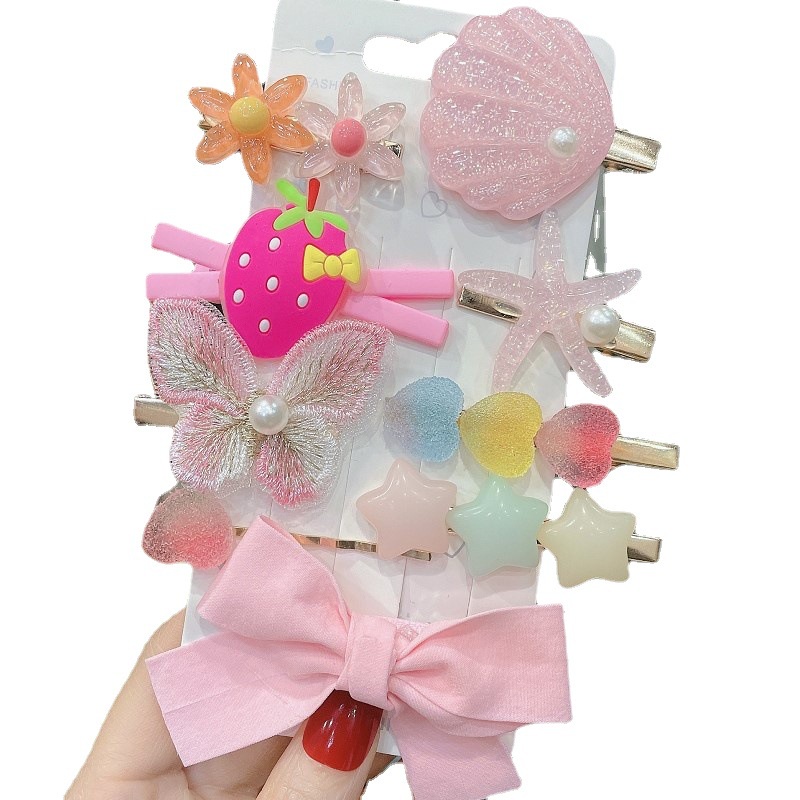 Set 9 Kẹp Tóc Hình Vỏ Sò / Sao Biển Dễ Thương Cho Bé Gái