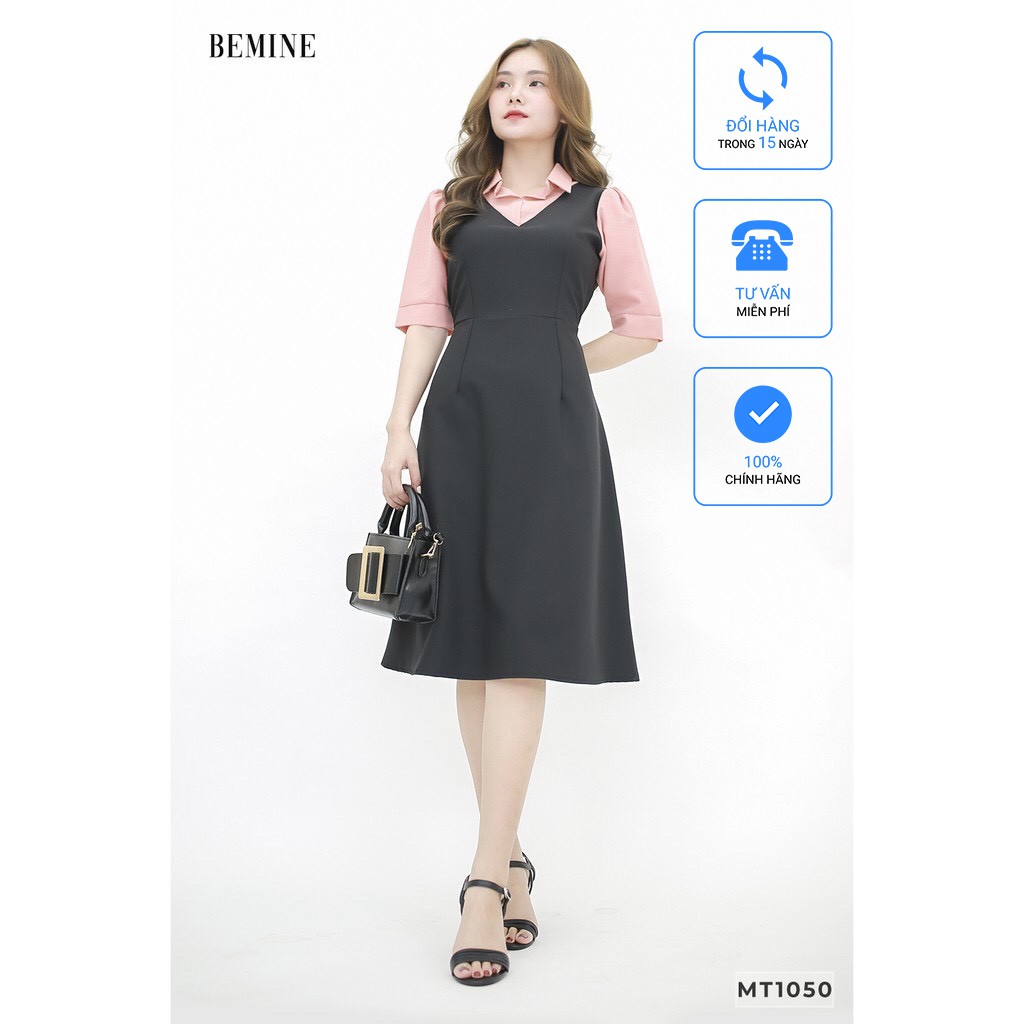 Đầm sơmi phối cổ tay hồng BEMINE MT1050 | BigBuy360 - bigbuy360.vn
