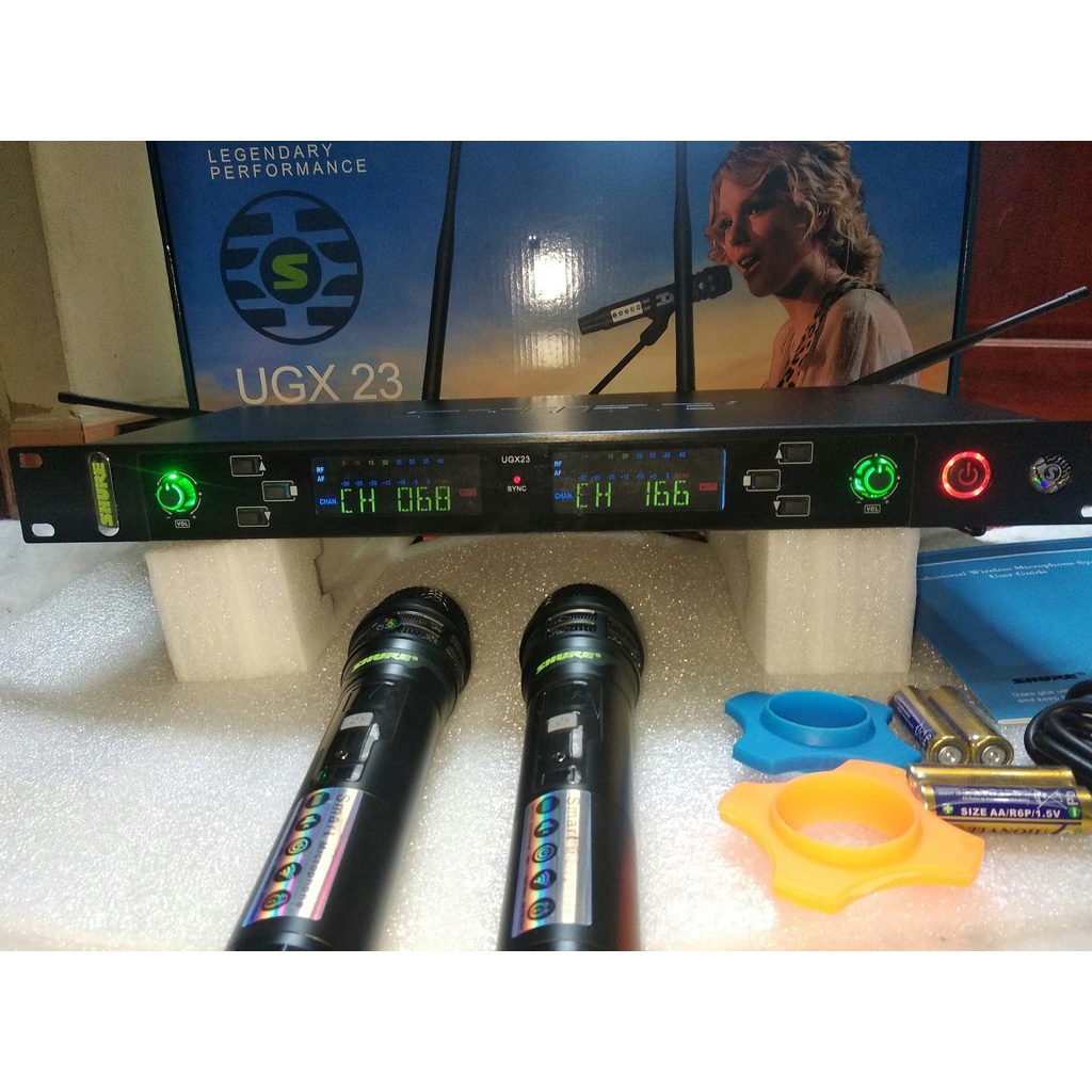 Micro không dây SHURE UGX-23 Chính hãng, 4 râu tiếp sóng , SHURE UGX23
