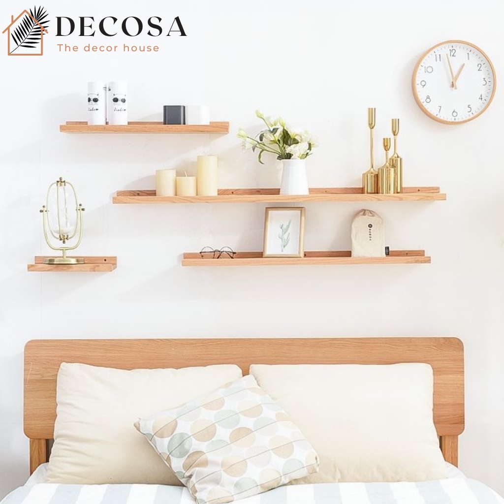 Kệ gỗ thông treo tường chống ẩm và mối mọt 4 kích thước DECOSA