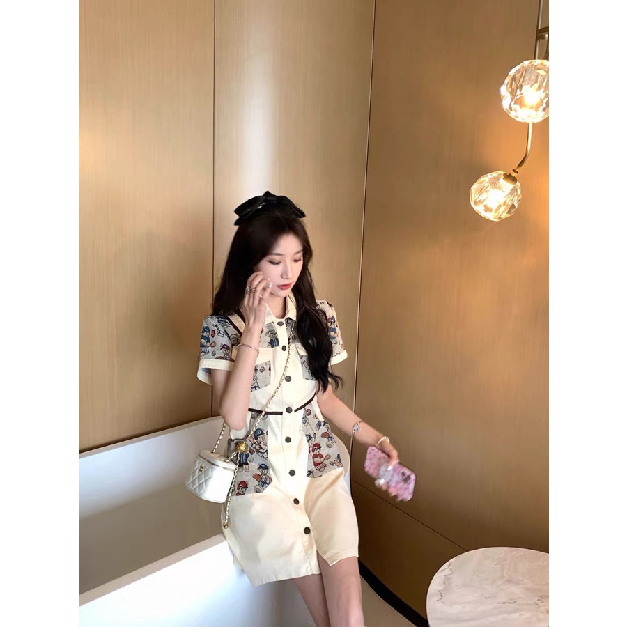MUEL Original ~ Dress Summer Dress 2022 New Women's Fashion Temperament Joker Retro Hong Kong Taste ins