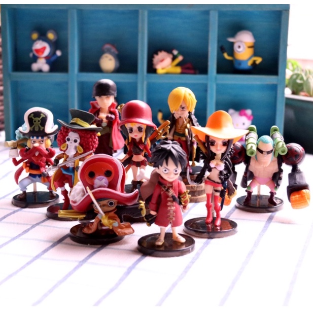 Combo 9 Mô Hình OnePiece Băng Hải Tặc Mũ Rơm, Bộ 9 Nhân Vật Team Luffy - Figure Tượng OnePiece