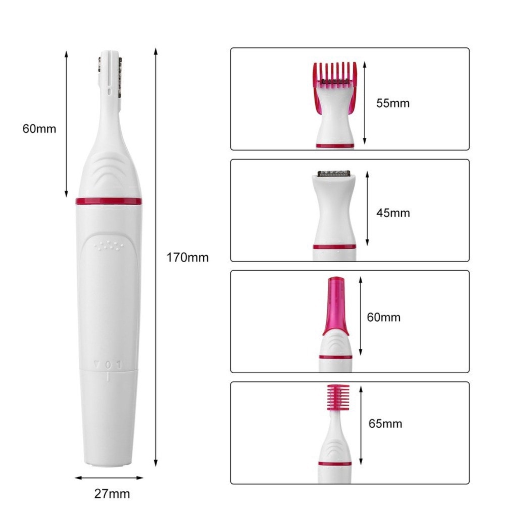 Máy Tỉa Lông Mũi 5 Trong 1 Không Gây Đau Dành Cho Nữ Kèm Phụ Kiện