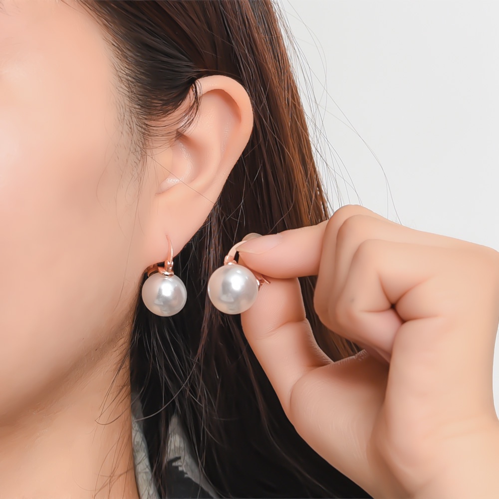 1 Đôi Bông Tai Hình Học Đính Ngọc Trai Giả Phong Cách Đơn Giản Thanh Lịch Thời Trang Dự Tiệc Cưới