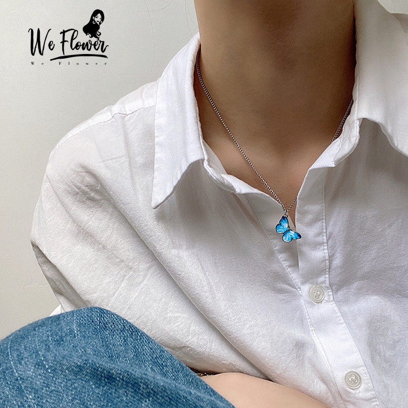 We Flower Vòng tay / Dây chuyền Bướm nữ thời trang vòng tay bạc nữ vòng tay đôi bạn thân vòng tay may mắn vòng tay nữ dễ thương