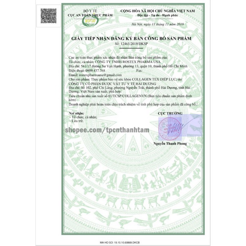 Diệp Lục Collagen TEX bổ sung Isoflavon, Sữa ong chúa,chống lão hóa, cải thiện nếp nhăn - Hộp 60v | Thế Giới Skin Care