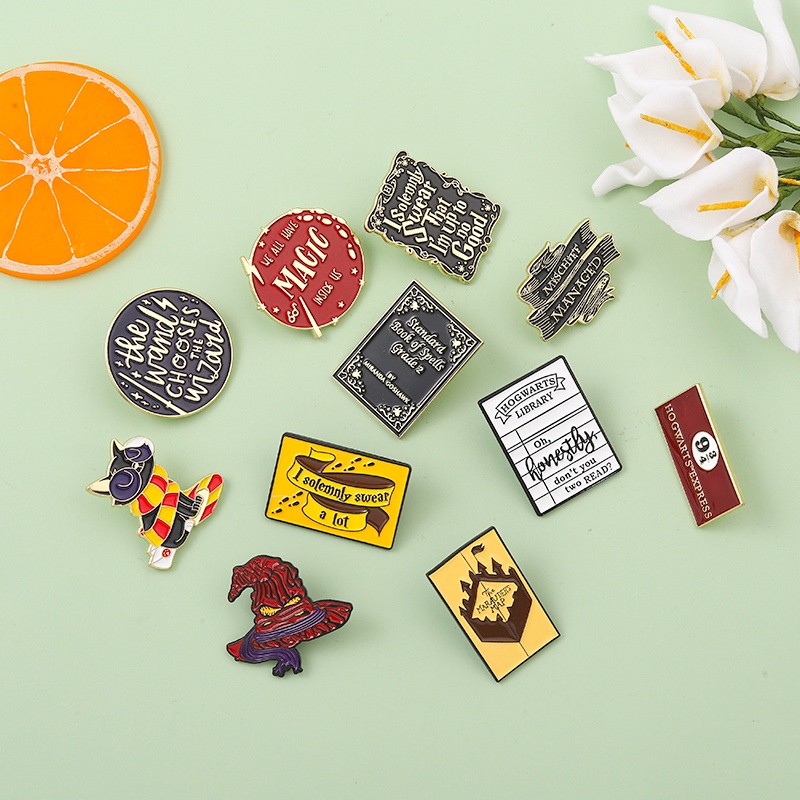 Ghim Cài Áo Hình Nón Phép Thuật Harry Potter 12 Phong Cách Tráng Men Làm Quà Tặng Cho Bạn Bè
