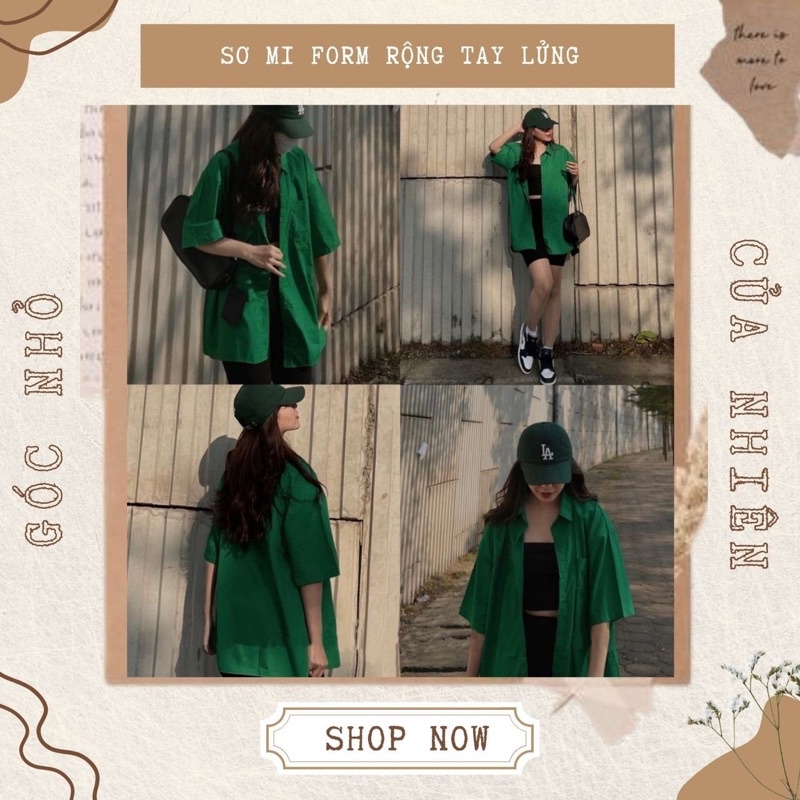 Áo Sơ Mi Form Rộng Cổ Đức Túi Ngực Nhiều Màu Trendy (ẢNH THẬT+VIDEO)