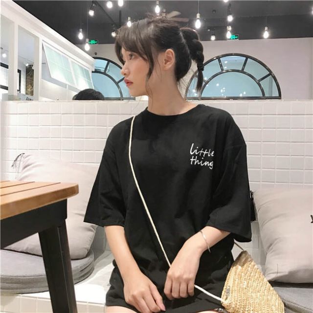 Áo thun free size tay lỡ in Little Thing 🤗