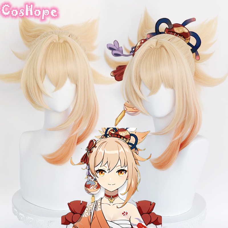 Bộ Tóc Giả Màu Cam Chịu Nhiệt Cosplay Misscoo Genshin Impact Yoimiya