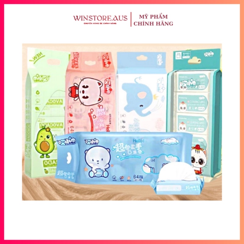 Khăn Giấy Ướt Mini Set 8 Gói  Dễ Thương Bỏ Túi Tiện Lợi, Gói Khăn Ướt Tiện Dụng Cho Bé
