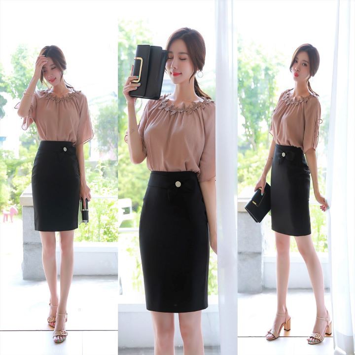 Chân váy bút chì 👍 hàng thiết kế😁chân váy ngắn😘chất liệu vải nhập có độ co giản tốt😍MS020 | BigBuy360 - bigbuy360.vn