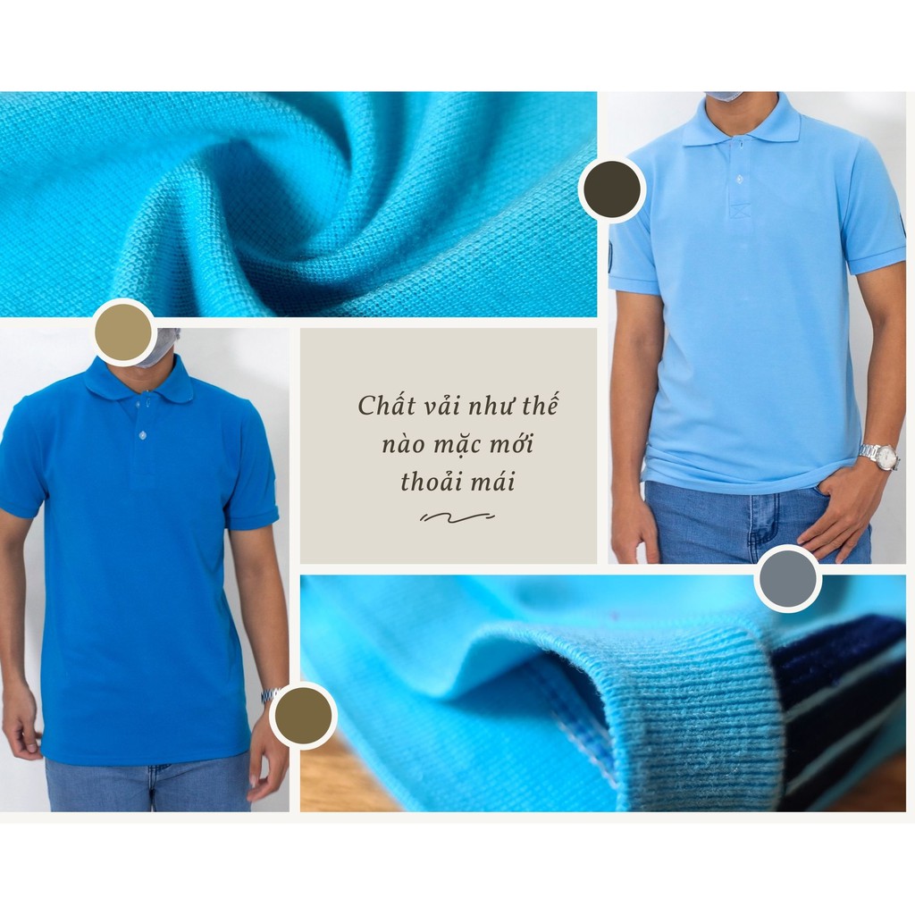 Áo thun nam tay ngắn có cổ vải cá sấu cotton mềm thấm hút mô hôi tốt mặc BAO MÁT loại áo polo trơn ATCS02