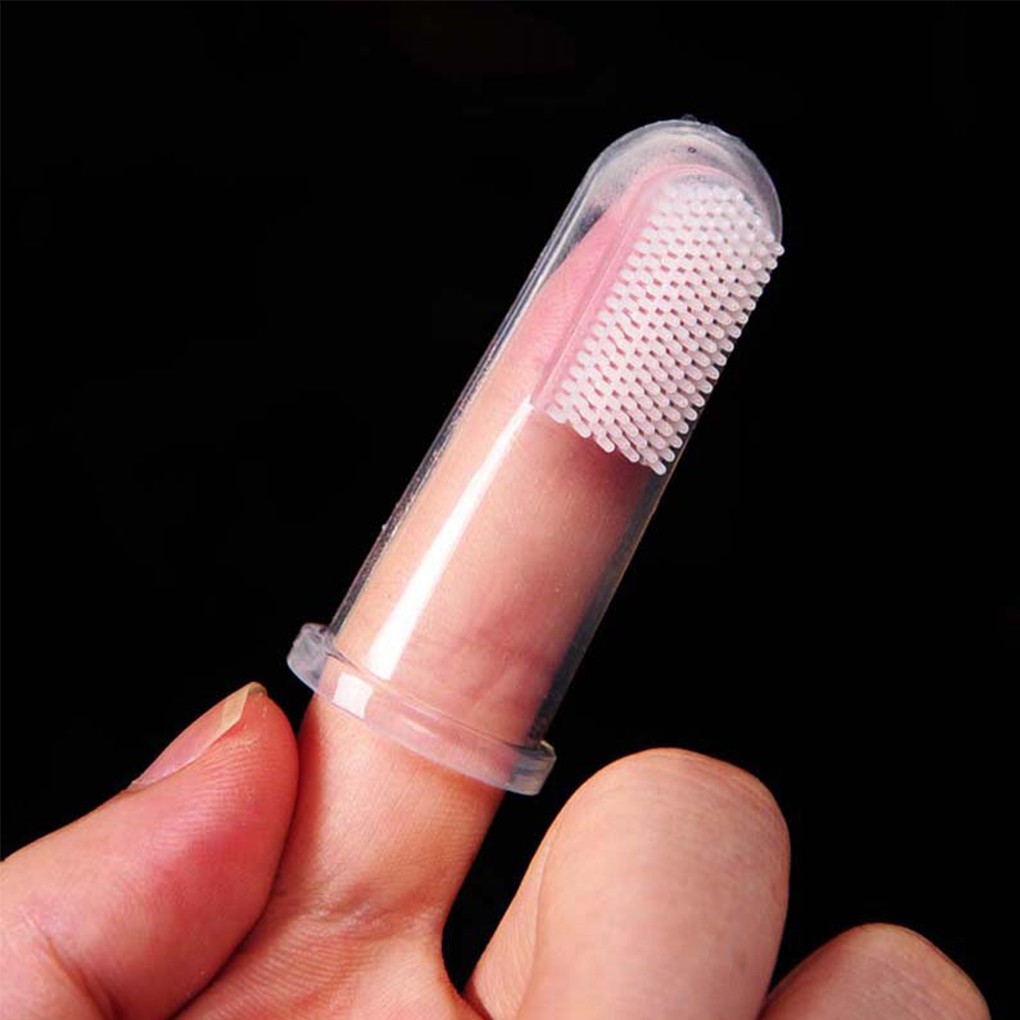 Bàn chải đánh răng kiểu gắn ngón tay mềm mịn cho thú cưng