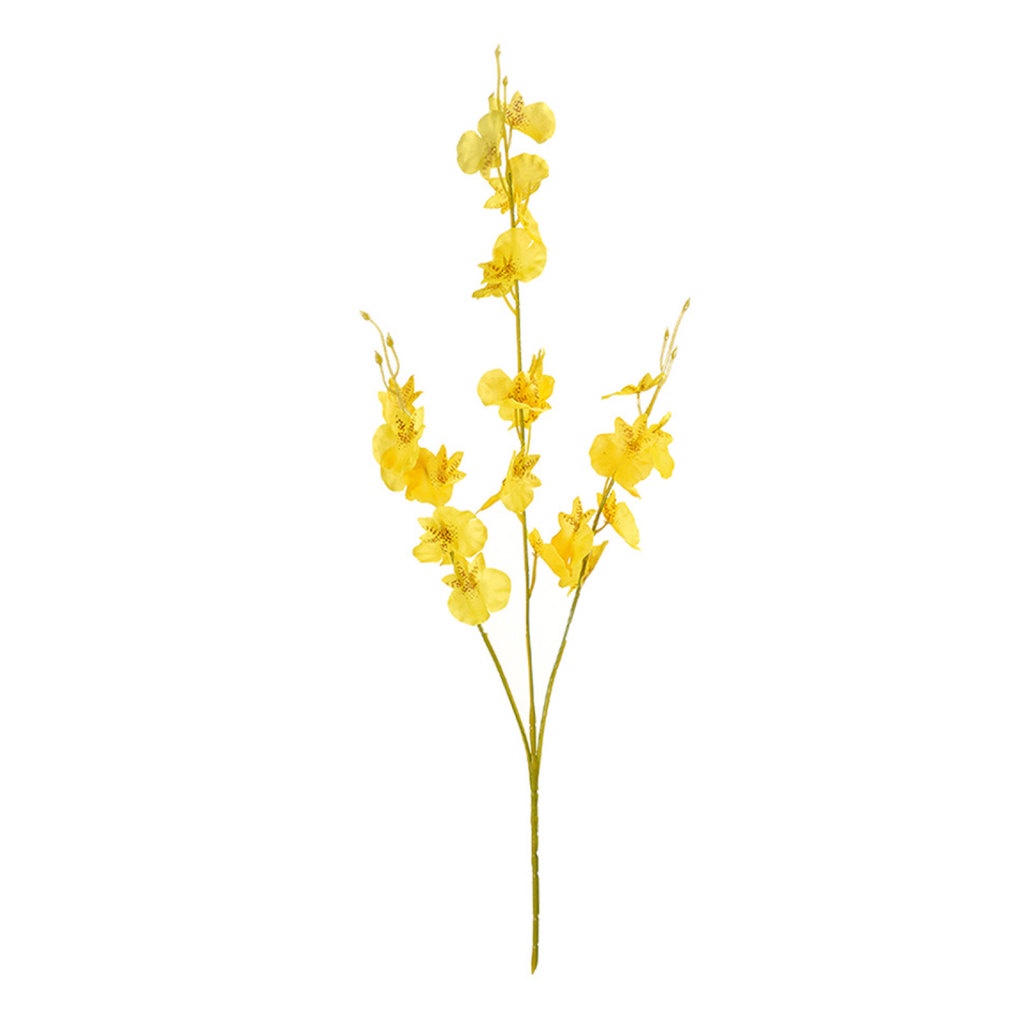 Hoa Lan Nhân Tạo Bằng Nhựa PU Và Silicon Màu Trắng / Vàng 50cm Dùng Trang Trí Nhà Cửa