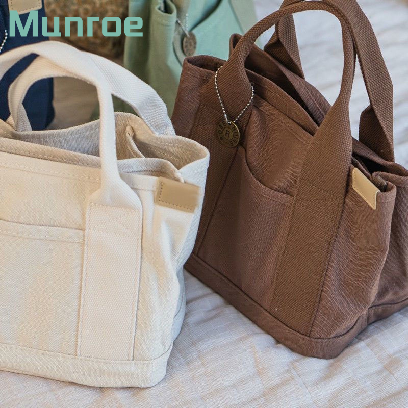 Túi Xách Vải Canvas Đựng Cơm Trưa Tiện Dụng Cho Nữ