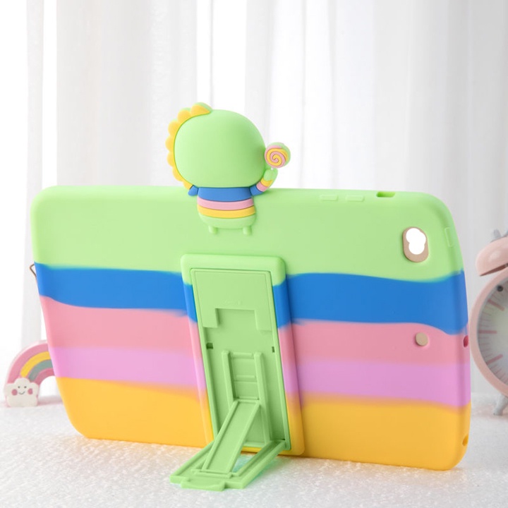 [CÓ GIÁ ĐỠ] Ốp Lưng iPad đủ loại mini/Air/Pro, silicon hình khủng long sắc màu - TZAT905