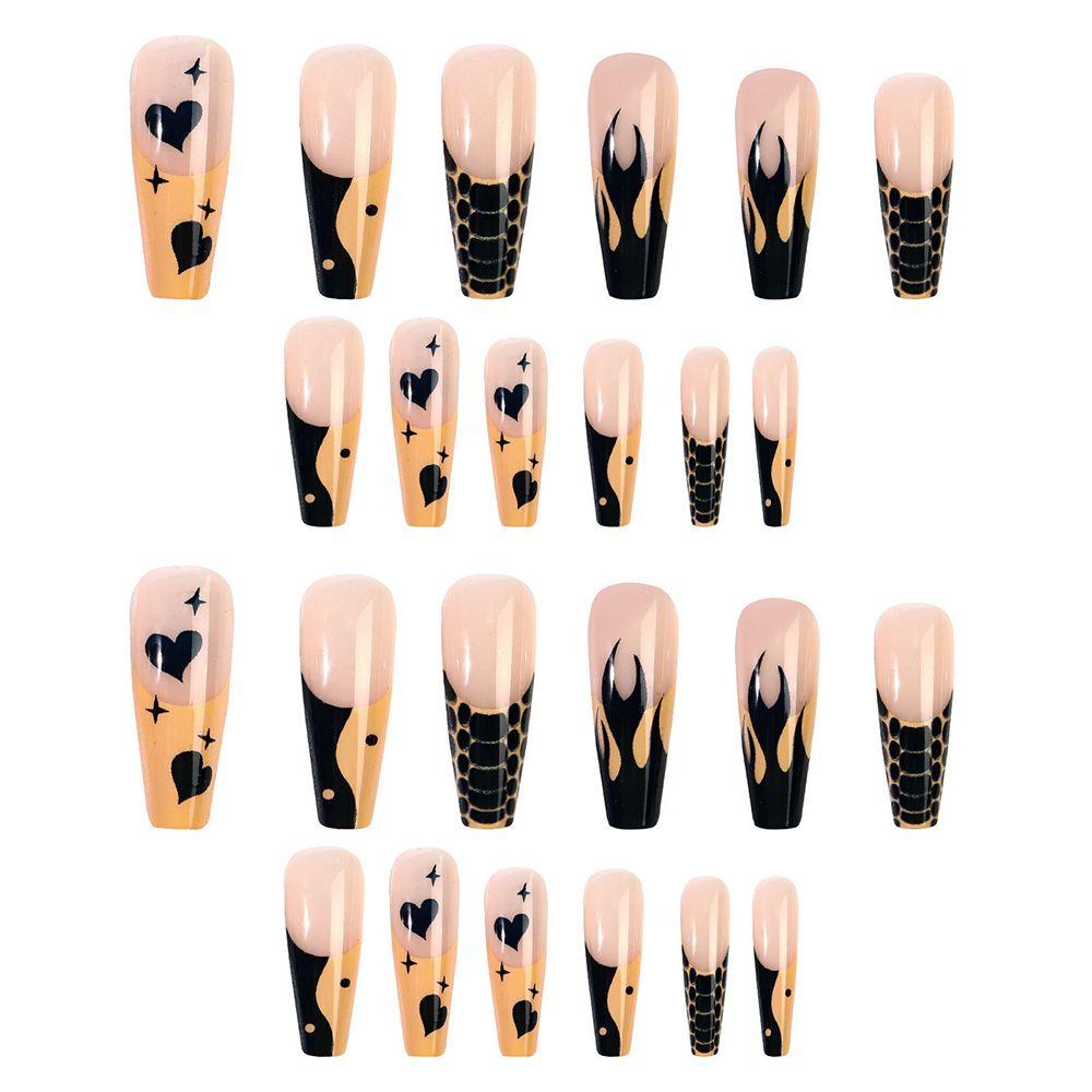 Móng Tay Giả Hình Bướm Lửa Trái Tim Phong Cách Pháp