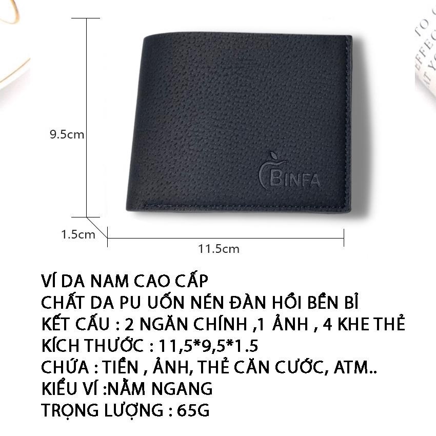 Ví Nam Ngang HUNA Ví Da Nam Cao Cấp da PU Bóp Đựng Tiền dáng ngang thời trang nhiều ngăn bảo hành 24 tháng VPU01