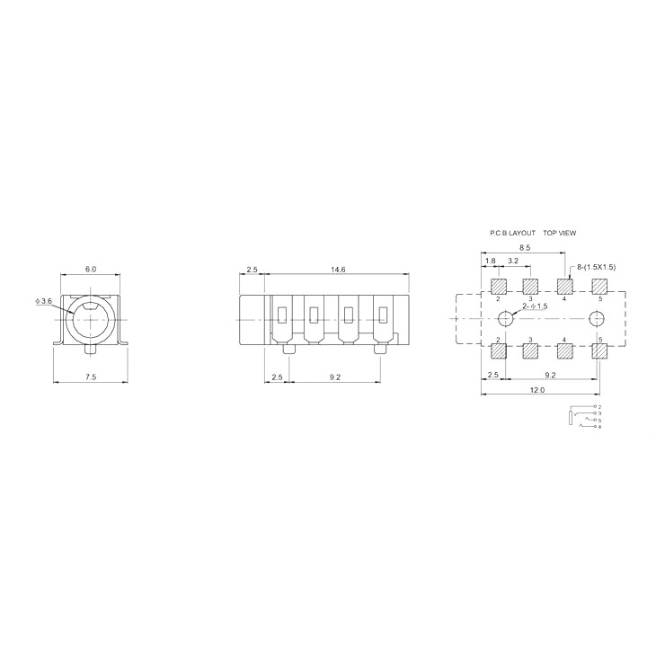 Set 10 ổ cắm âm thanh và đầu nối tai nghe PJ313E giắc 3.5mm 8pin chất lượng cao