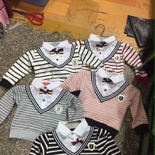 Áo sọc cổ liền sơ mi ri 5 cái, giá 38000₫/cái, sỉ từ 5 ri nha các khách sỉ, chất Cotton đẹp bán shop được nha các khách,