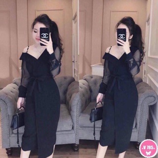 ĐẦM LỆCH VAI (KẾT CƯỜM CÓ DÂY KÉO)