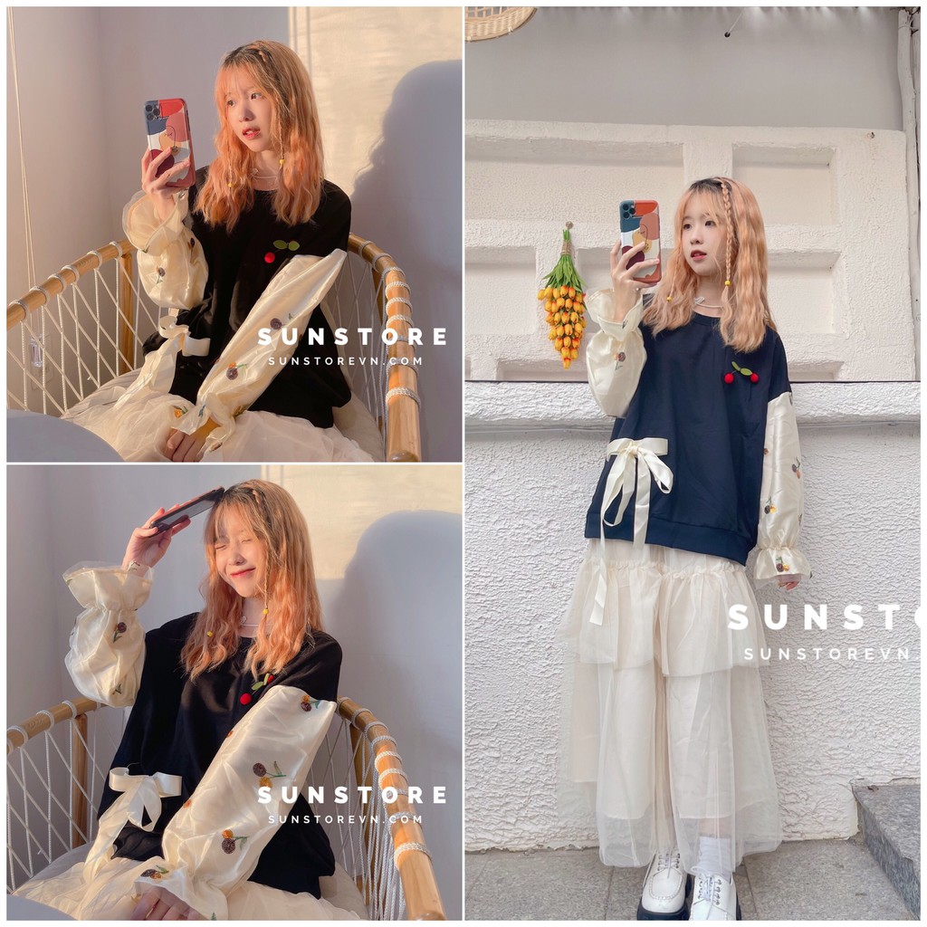 [Mã WASTCOOL giảm 15% tối đa 50K đơn 99K] Set áo thun dài tay và chân váy xếp tầng ulzzang | BigBuy360 - bigbuy360.vn