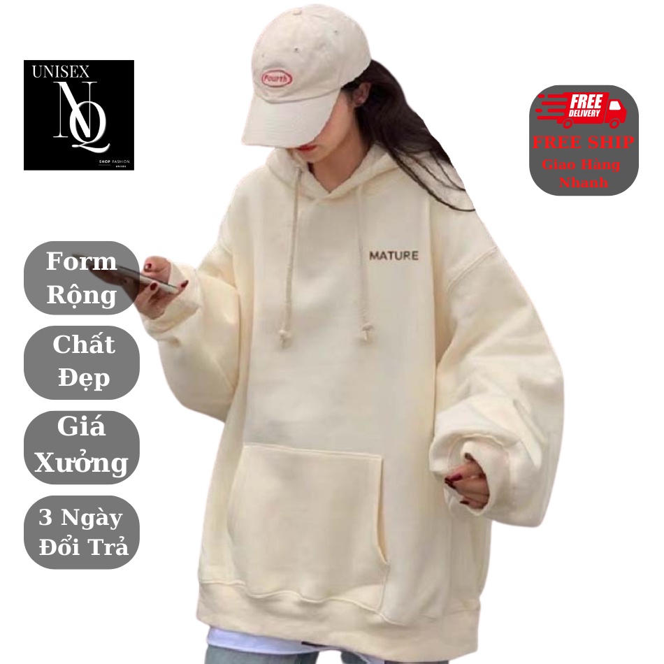Áo Hoodie Unisex trơn kiểu dáng basic, thiết kế form rộng đẹp, chất nỉ dày dặn chất đẹp giá đẹp