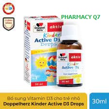 Vitamin Kinder Active D3 drops - Nhập khẩu Aktiv Doppelherz từ Đức,TĂNG phát triển chiều cao, hấp thụ canxi/ PHARMACY Q7