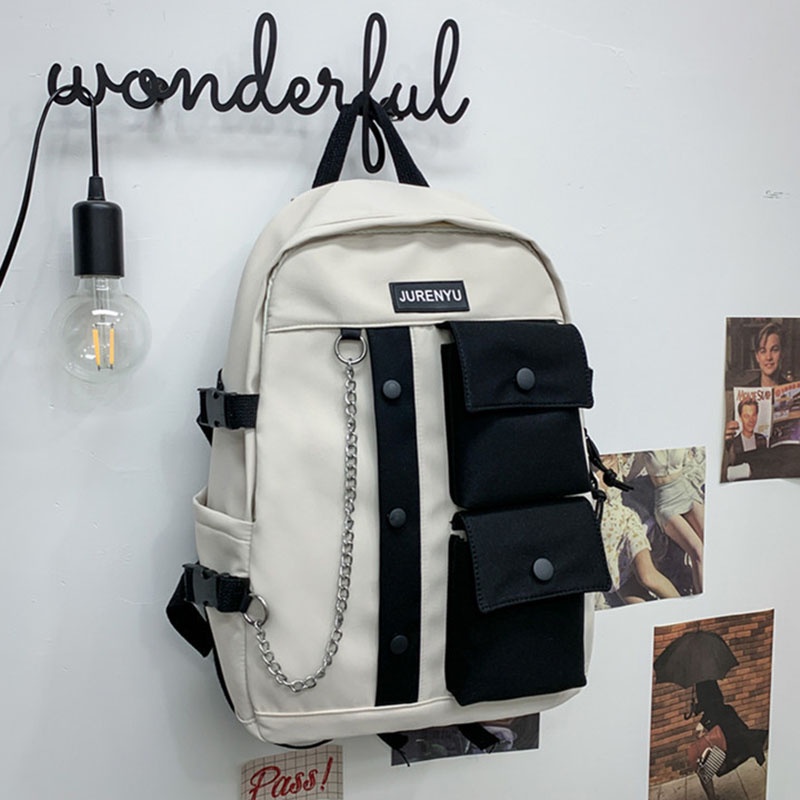 Ba Lô Đeo Vai Cỡ Lớn Màu Sắc Tương Phản Phong Cách Hàn Quốc Thời Trang Cho Nam