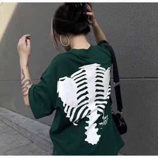 Áo thun coton streetstyle độc đáo có ảnh thật hình khung xương cá tính