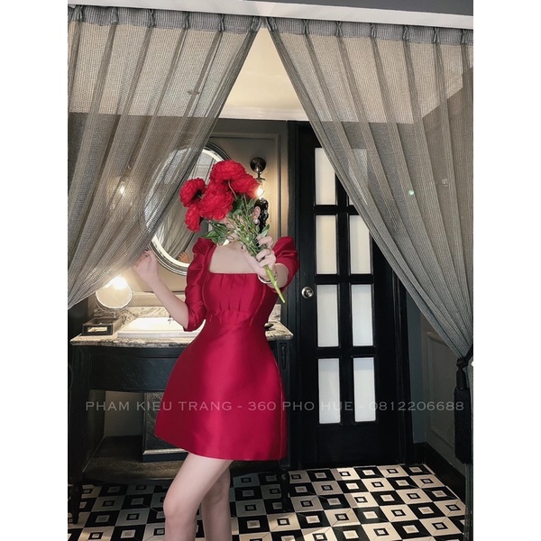 Đầm tacta tay phồng