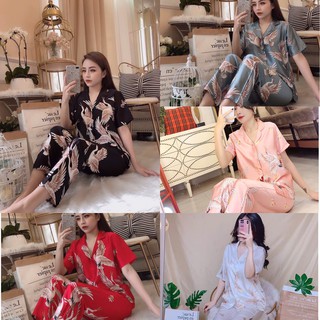 [ 5 màu Hotgirl sang chảnh] Pijama hạc quần dài, ngắn tay sang chảnh