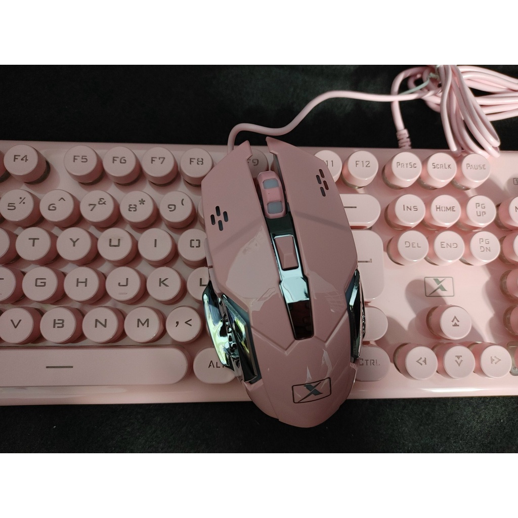 Bàn phím Giả Cơ K620- Nút Tròn - Led  - Gaming - Hồng