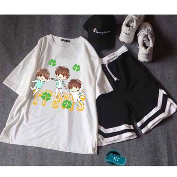Sét bộ quần áo TFBOYS Cỏ 4 lá giá rẻ