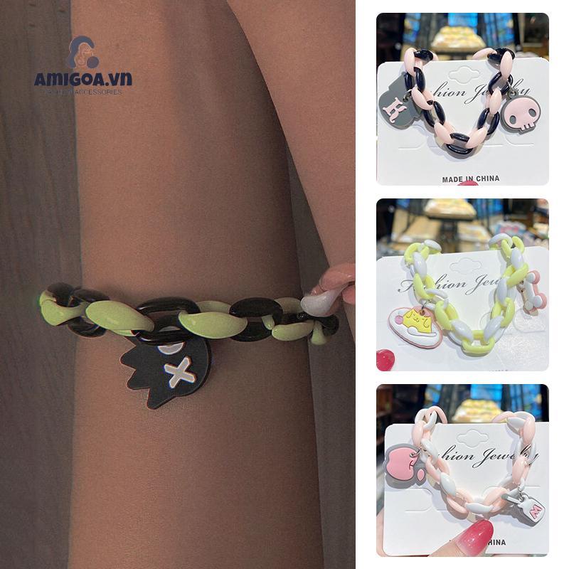 ✨✨Vòng Tay Màu Đen Họa Tiết Cún Hoạt Hình Dễ Thương Ngọt Ngào Phong Cách Harajuku Nhật Bản