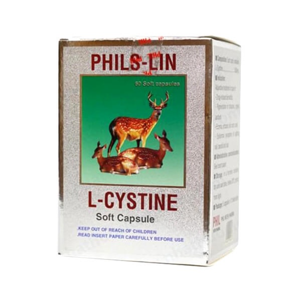 Viên uống L-cystine PHILS-LIN 500mg đẹp da, kích thích mọc tóc hiệu quả hộp 60 viên