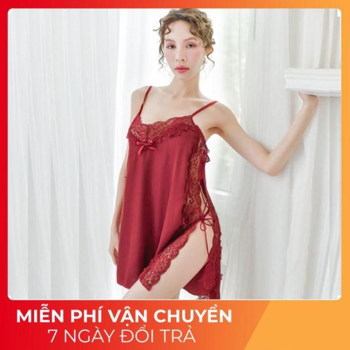 Váy Ngủ Sexy, Đầm Ngủ Nữ Đan Dây Hông Cực Sexy Chất Satin Dưới 70kg | BigBuy360 - bigbuy360.vn