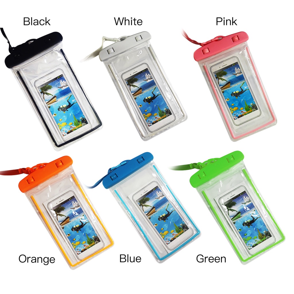 Túi Đựng Điện Thoại Bằng PVC + ABS Chống Thấm Nước 180x104mm Có Thể Chạm Màn Hình Cảm Ứng Tiện Dụng