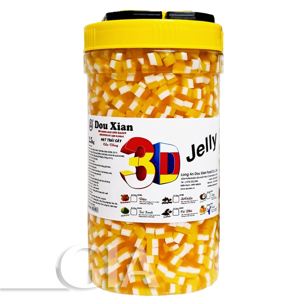 Thạch rau câu trái cây 3D Douxian  hộp 2.5kg - Gia store