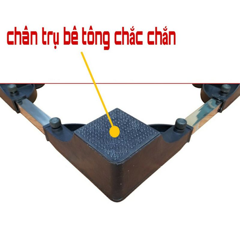 chân kệ máy giặt tủ lạnh (nặng 5kg chịu tải 400kg)chống rung lắc - điều chỉnh kích thước