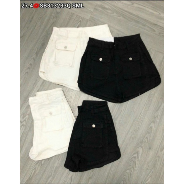 Quần short Kaki Túi Hộp Trắng, Đen LY